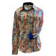 Print Button Tanor Abstract Pattern Show Shirt - 68540
