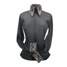 Easy Micro Poly Zip Up w/Embellishment on Collar - 70022
