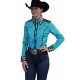 Turquoise Passion Conceal Zipper Show Shirt_70449